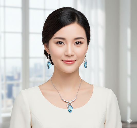 CYAN Austrian Crystal jewelry set with earrings