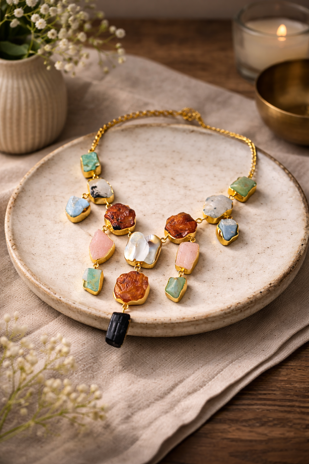 Full ratnavali spectrum raw gemstone set