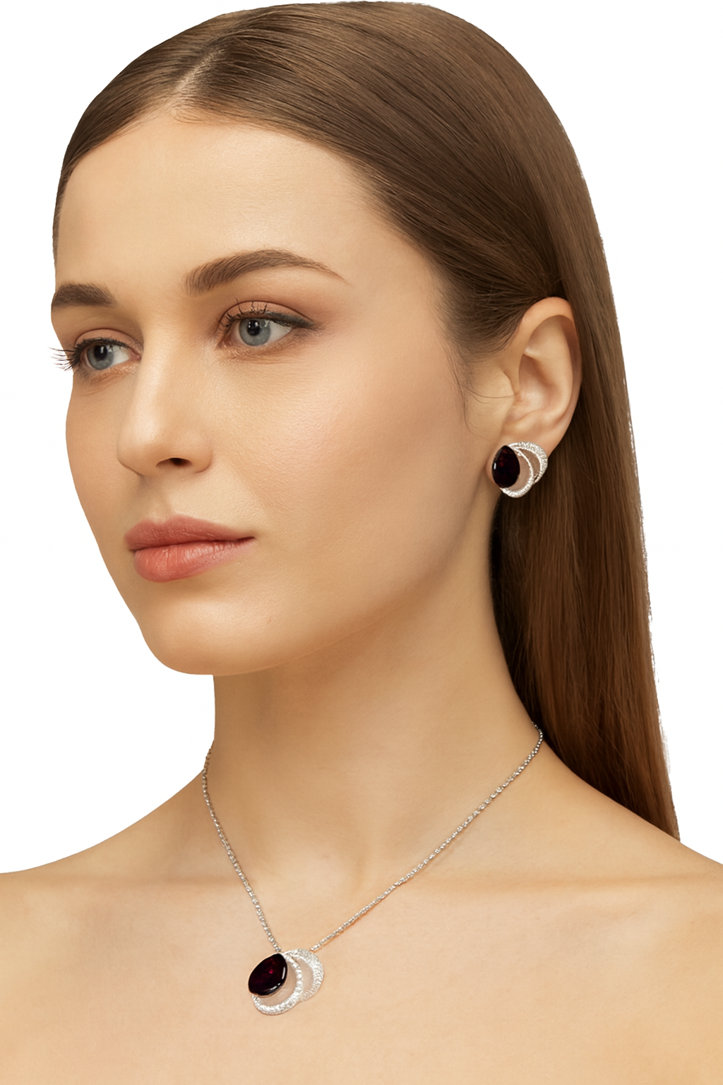 CYAN exquisite purple crystal jewelry set