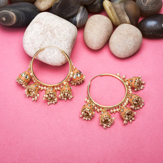 Kundan pearl jhumki chandbali