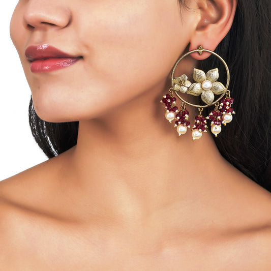 Imrasio Unique floral chandbali