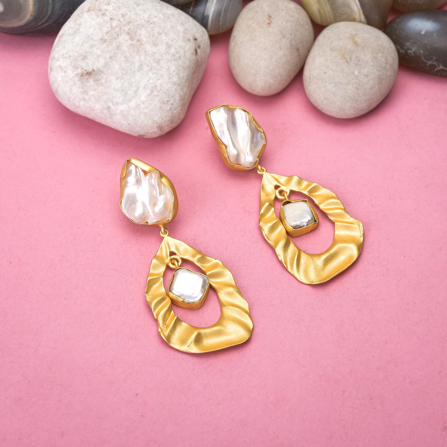 Imrasio designer dual mop earrings