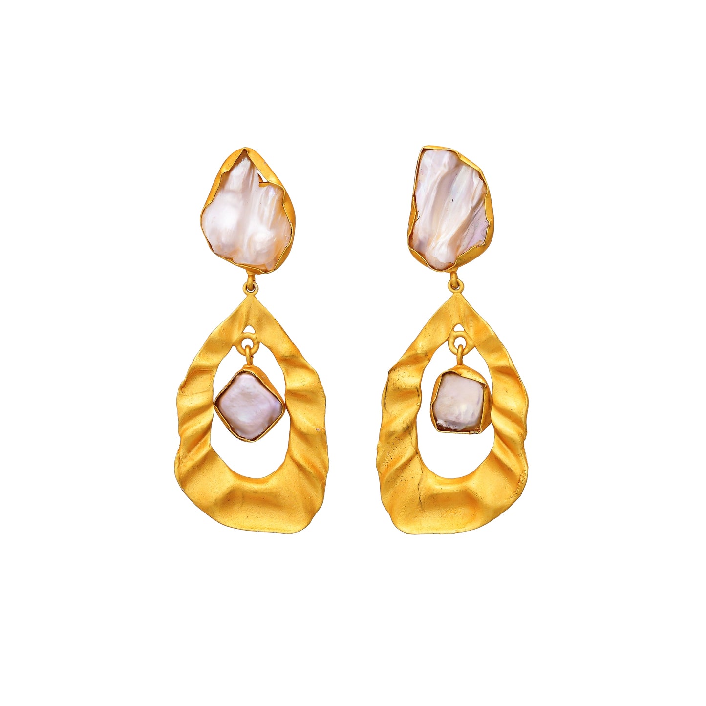 Imrasio designer dual mop earrings
