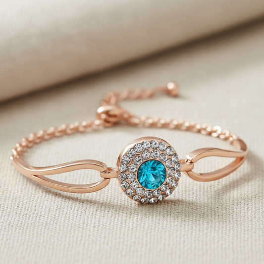 CYAN Golden Austrian Crystal Link bracelet