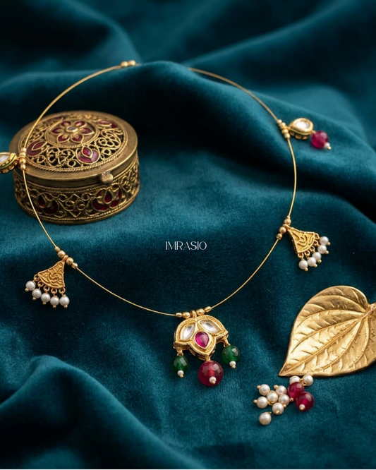 Heritage Kundan Drop Wired Contemporary Necklace