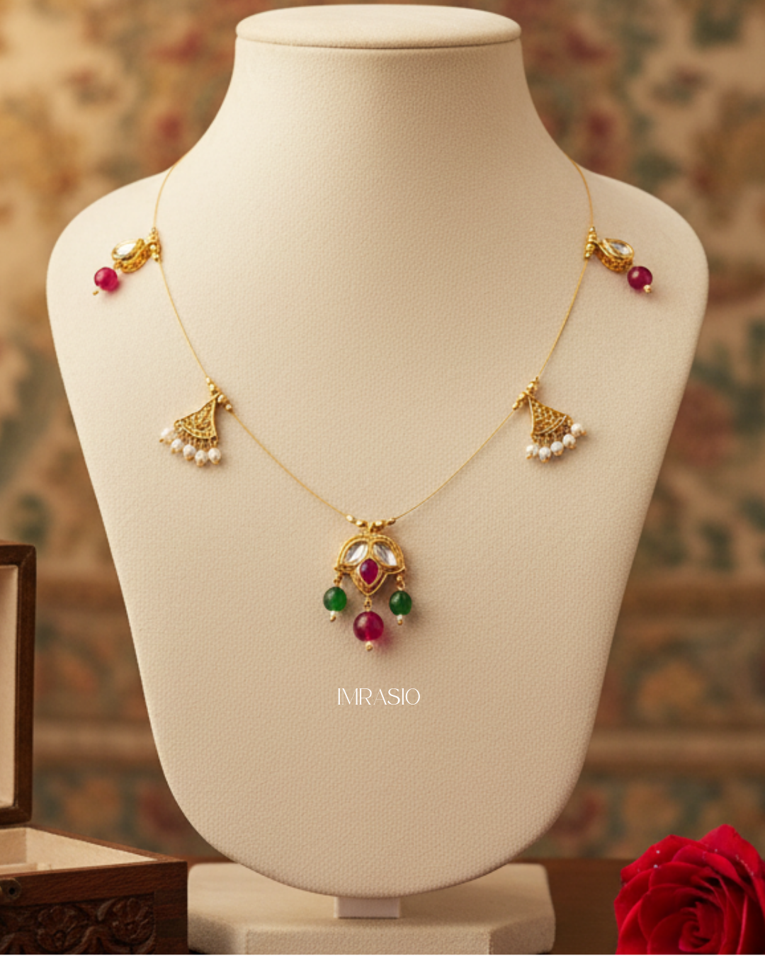 Heritage Kundan Drop Wired Contemporary Necklace