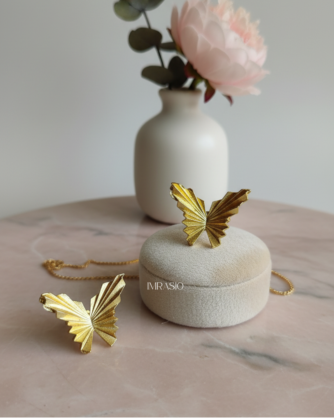 Aurora Butterfly Gold Studs