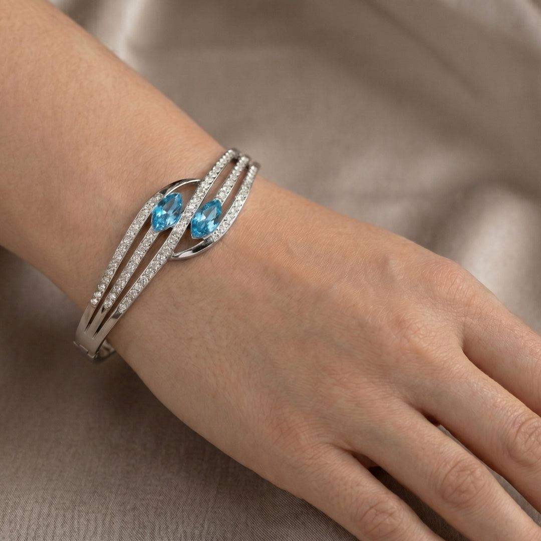CYAN Blue colour Austrian Crystal Smart Bracelet