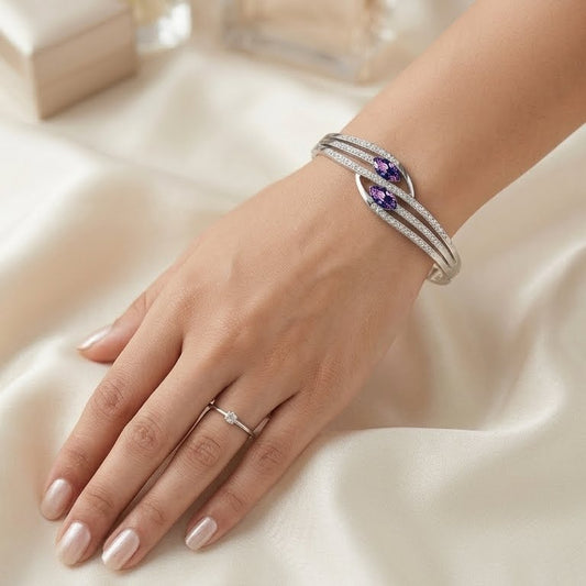CYAN Purple colour Austrian Crystal Smart Bracelet