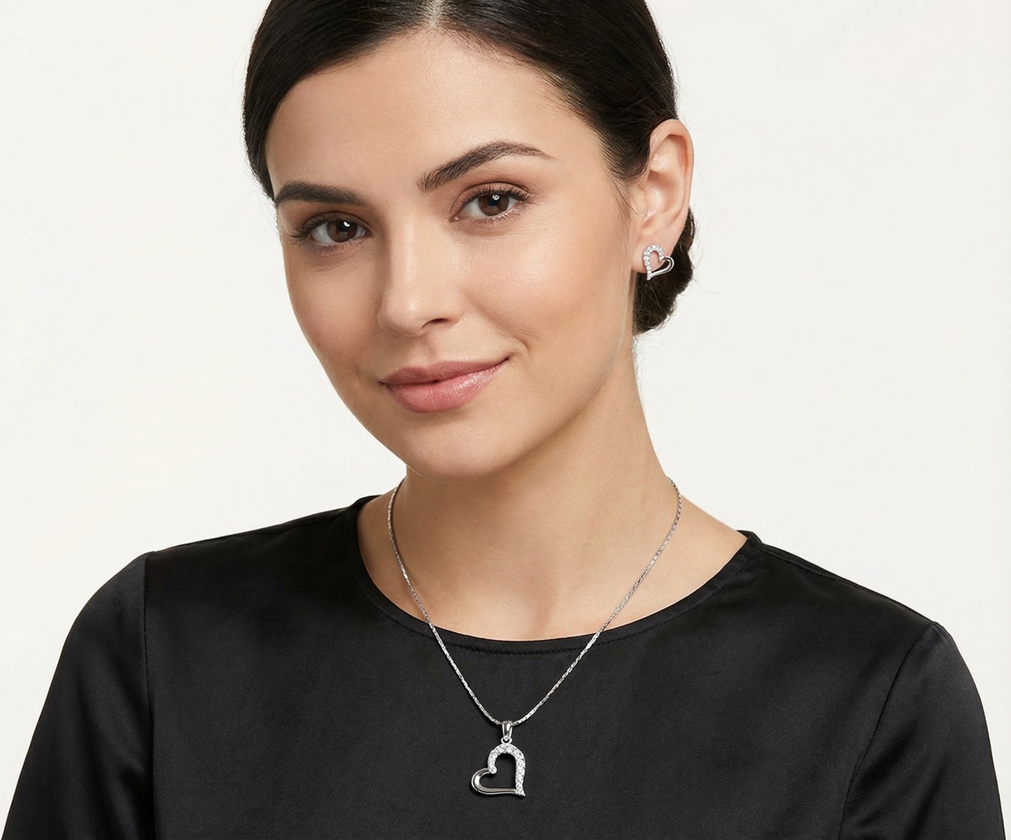 Cyan Half Crystal Pendant set