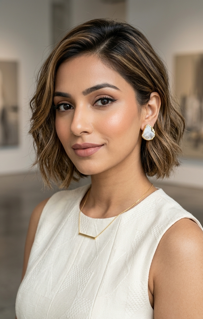 Sem-precious abstract button studs